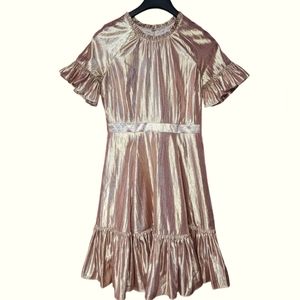 Rachel Parcell Metallic Gold Midi Dress